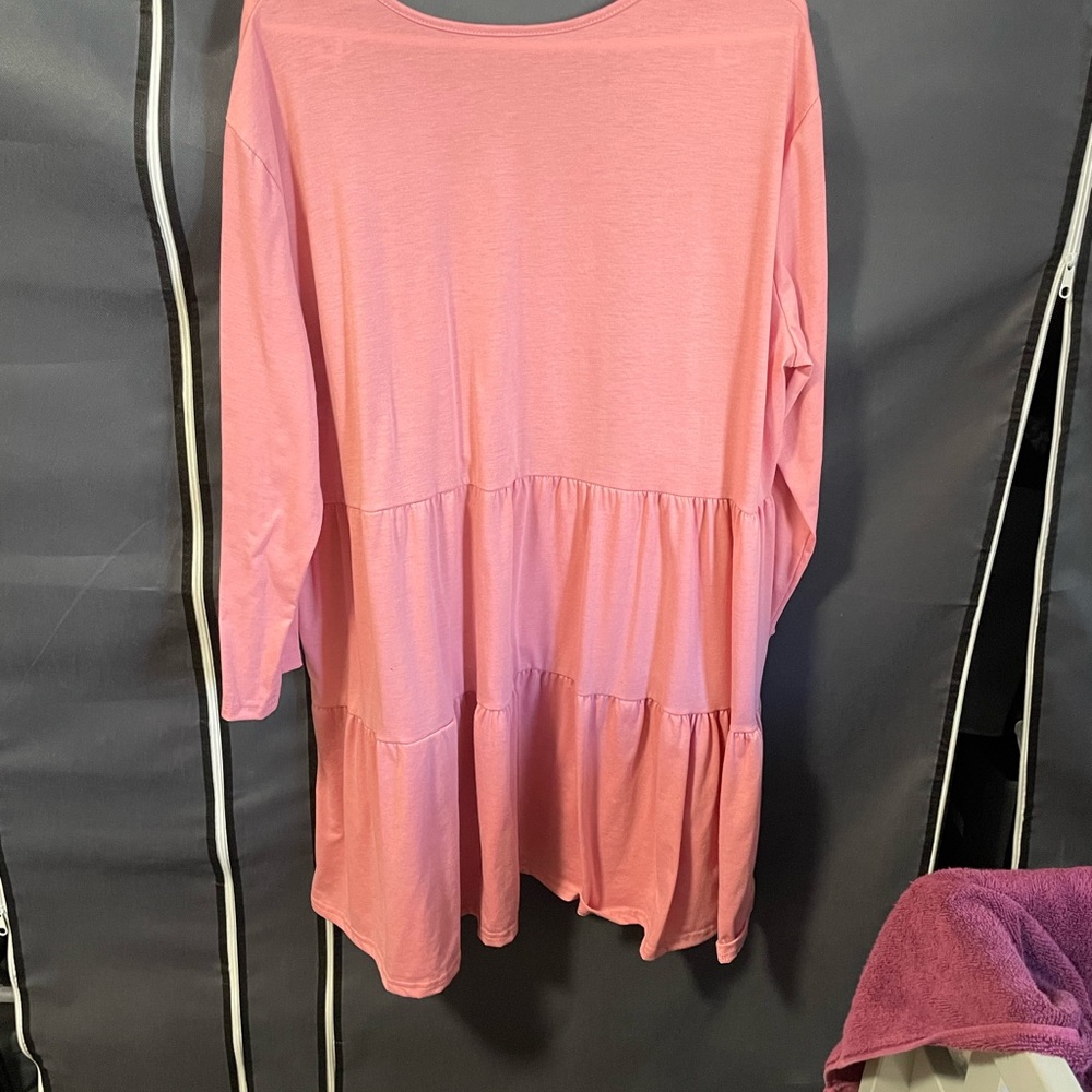 Pink Tiered Long Sleeve Top